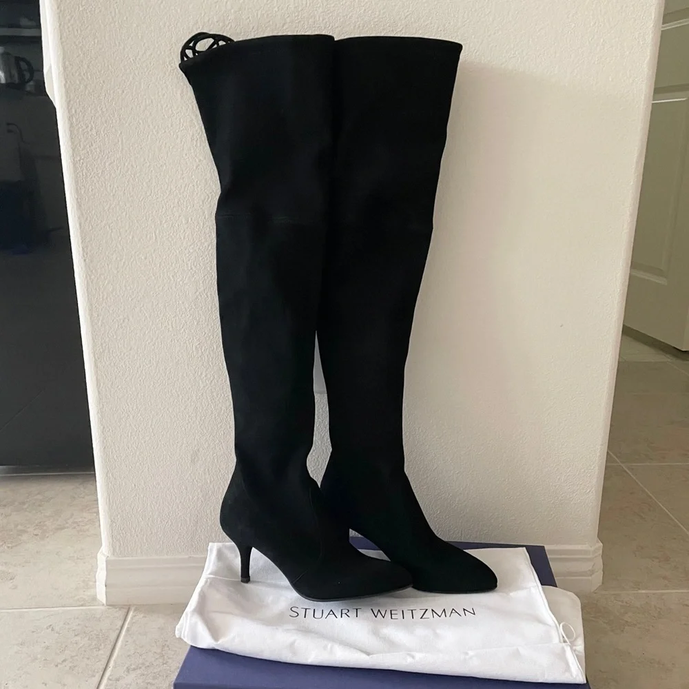 Stuart weitzman black tiemodel over the knee boots 6.5
